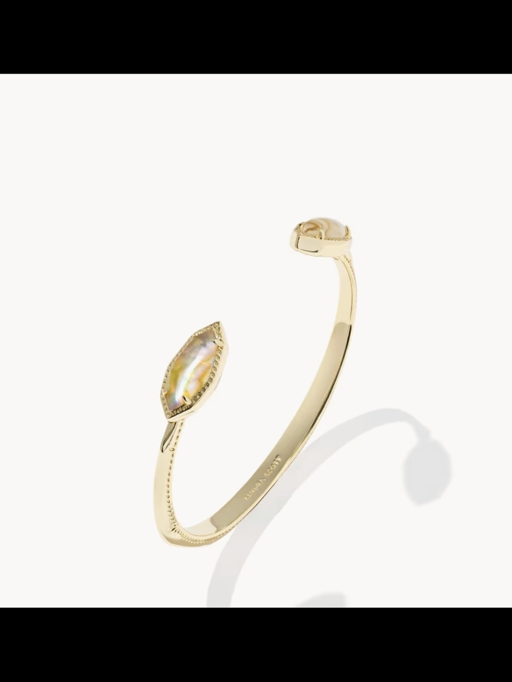 NWT - Kendra Scott "Ophelia" Gold Cuff Bracelet with Gold Iridescent Abalone